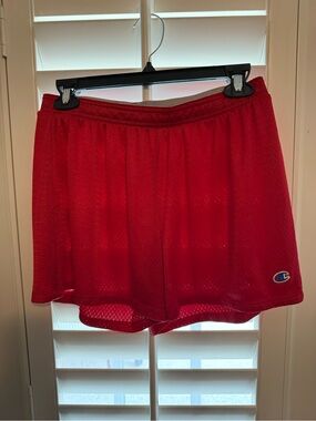 Champion Red Mesh Athletic Women's Shorts
